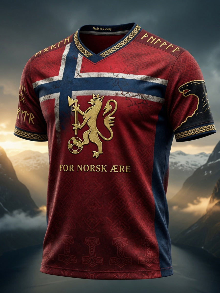 Retro Norge 2026 Uformelt T-skjort for fotballfans