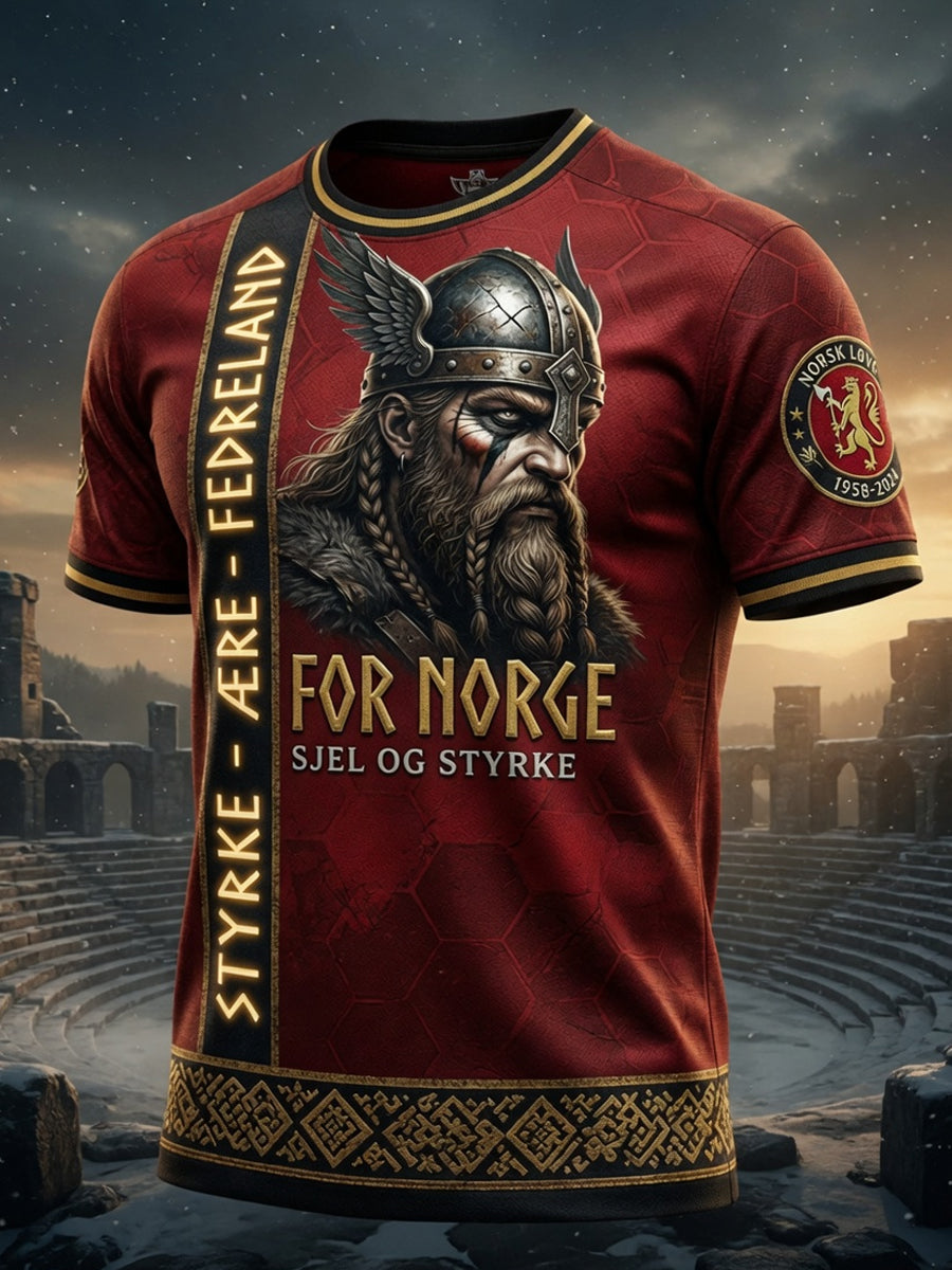 Retro Norge 2026 Fottballtema Fritids-T-skjorte
