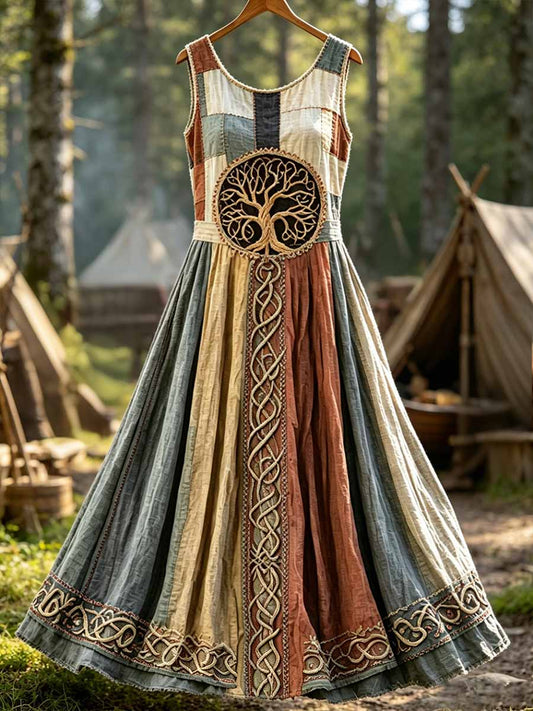 Kvinnors mode träd liv Viking mönster Skriv ut klänning