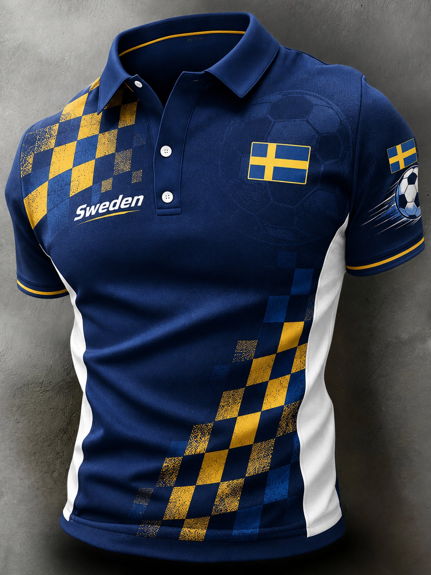 Herrpolotröja för svenska fotbollssupportrar