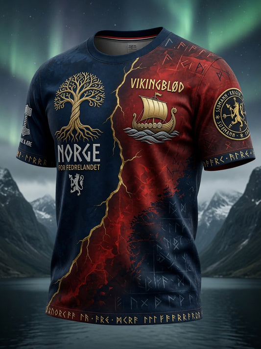 Retro Norge 2026 Lappeteppe Avslappet T-skjorte