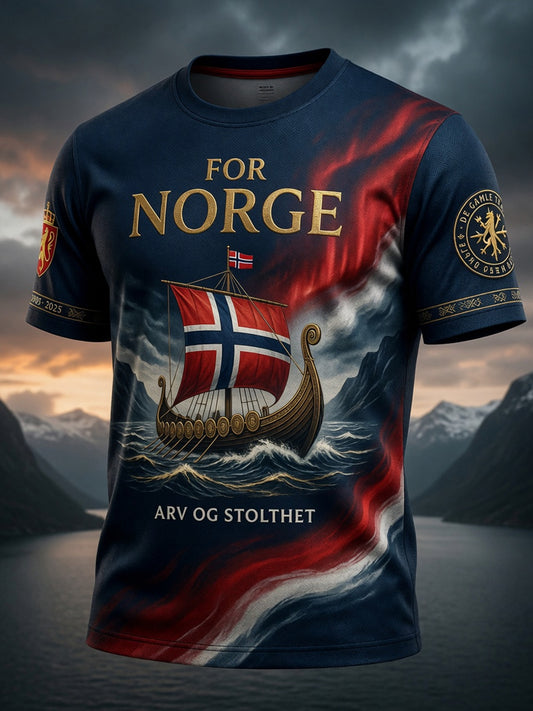 Retro Norge 2026 Fotballkunst Fritids-T-skjorte
