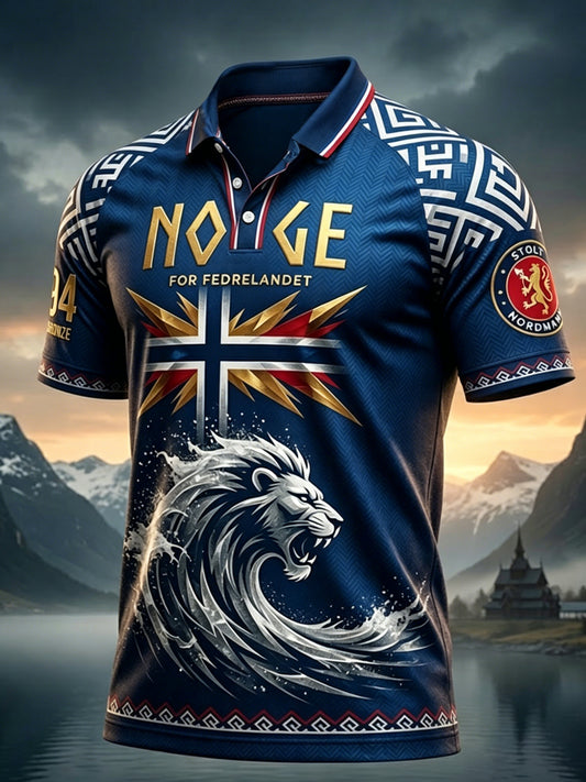 Retro Norge 2026 Uformelt poloskjorte for fotballfans