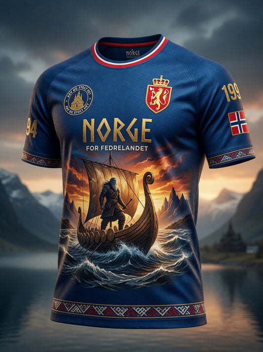 Retro Norge 2026 «Fremover» Artistisk Uformelt T-skjorte