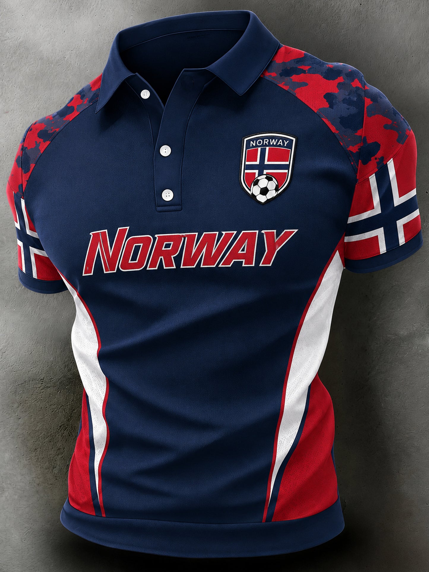 Menns Norge-fotballkamp fan-kunst og print-poloskjorte