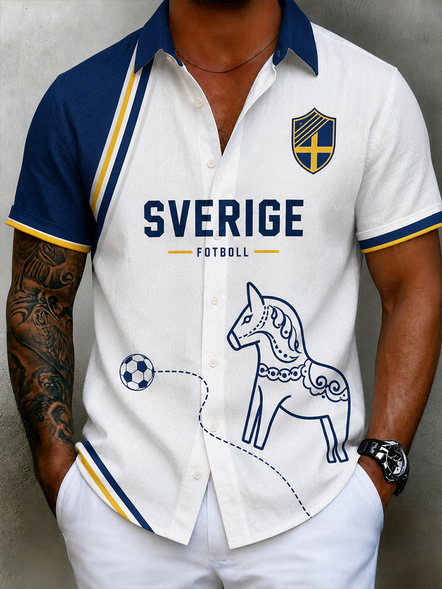 Retro svensk fotbollsfan konsttryck avslappnad bomull-linnekjol