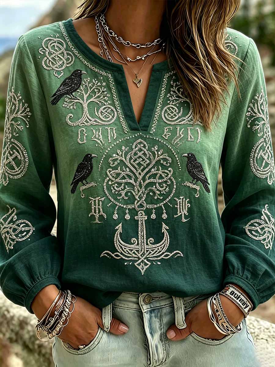 Dammode Viking Livets Träd Print T-shirt