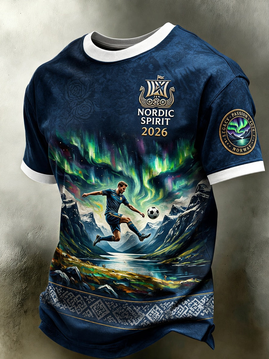 Retro Norge 2026 Fotballkunst Fritids-T-skjorte