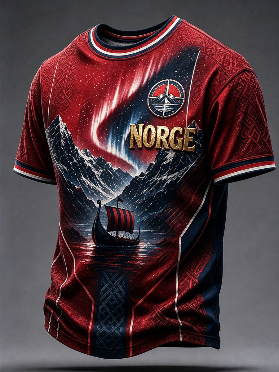 Retro norsk fotballkunstnerisk T-shirt