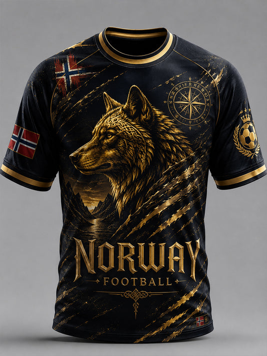 Retro nordisk norsk fotballfan kunst skriv ut tilfeldig T-shirt