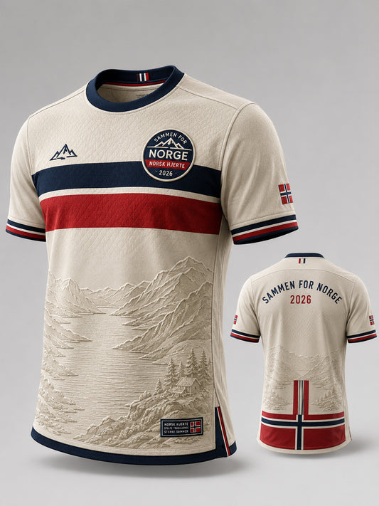 Retro Norge 2026 Fotballdrakt Kunst Løst T-skjorte