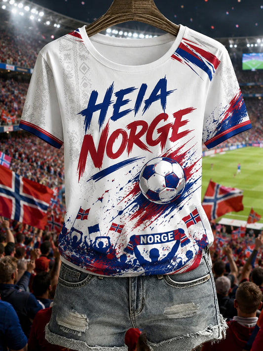 Kvinners Norge-fotballfan-T-skjorte - Kulturell og kunstnerisk trykk