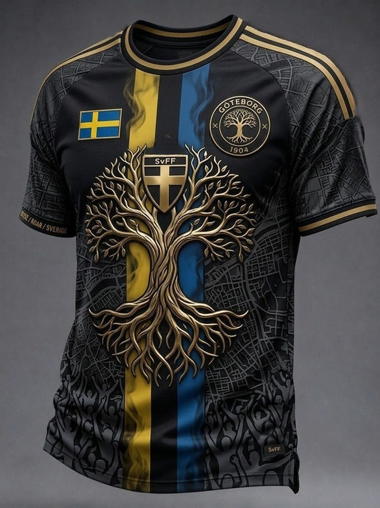Herrtröja med tryck: Svensk fotbollslärd 2026