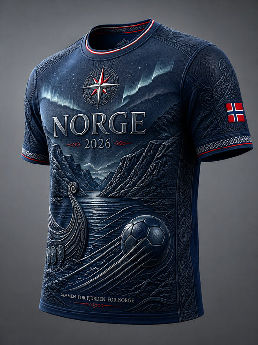 Retro 2026 Norge «Fremover» Totem Uformell T-skjorte