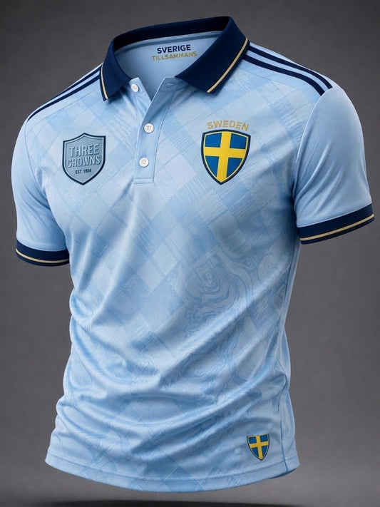 Retro svensk fotbollsfan konsttryck pikétröja