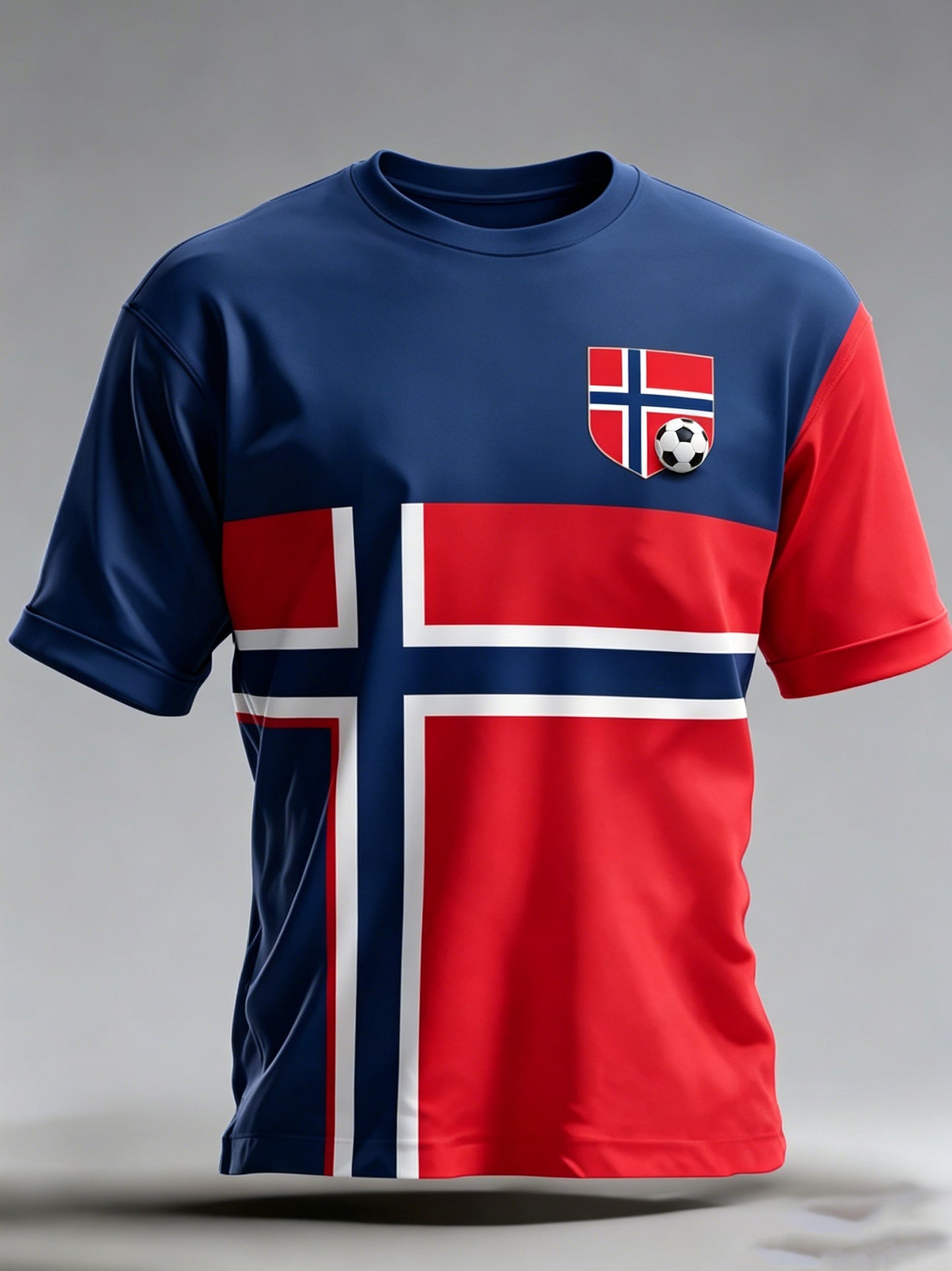 Menns norsk fotballheisingskunsttrykk T-skjorte