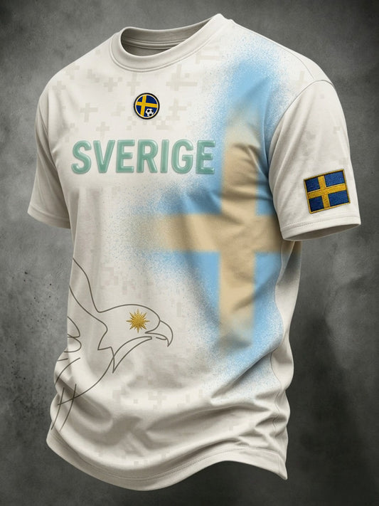 Herrar Retro Sverige Fotbollsläkare 2026 Tryckt T-shirt med korta ärmarna