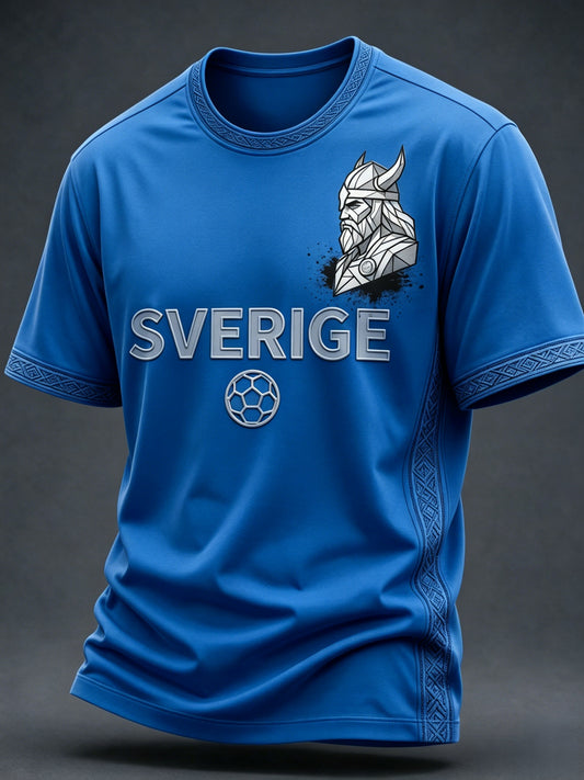 Herrar Retro Svensk Fotbollslärd 2026 Tryckt Avslappnad T-shirt med Kort Ärm