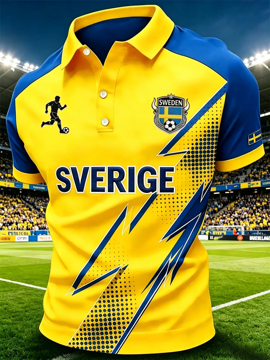 Kvarterströja med svensk fotbollsmotiv för män