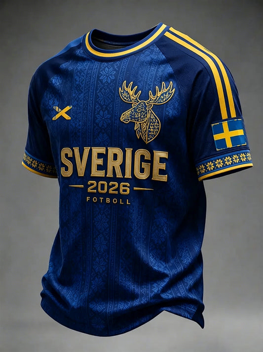 Herrligan svensk fotboll tryckt ledig kortärmad t-shirt