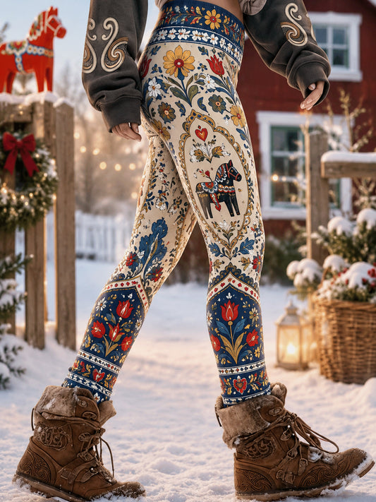 Damer Svensk Midsommardags Minneskonsttryck Leggings