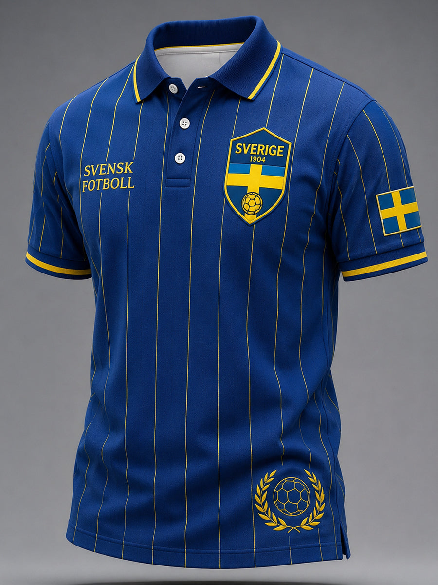 Retro svensk fotbollsfan-konsttryck avslappnad tröja