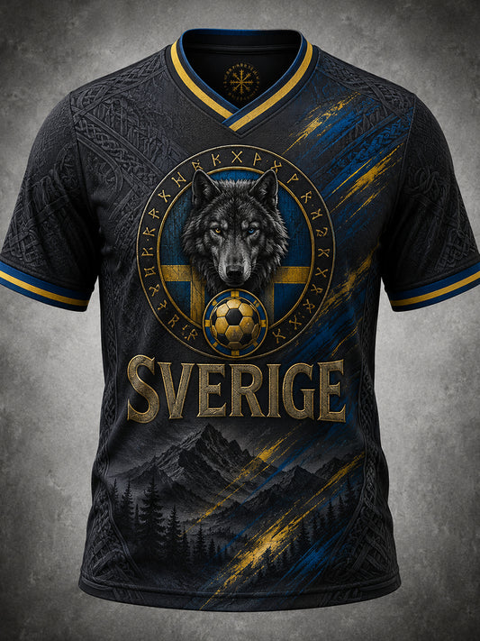 Retro svensk fotbollsfan-konsttryck avslappnad tröja