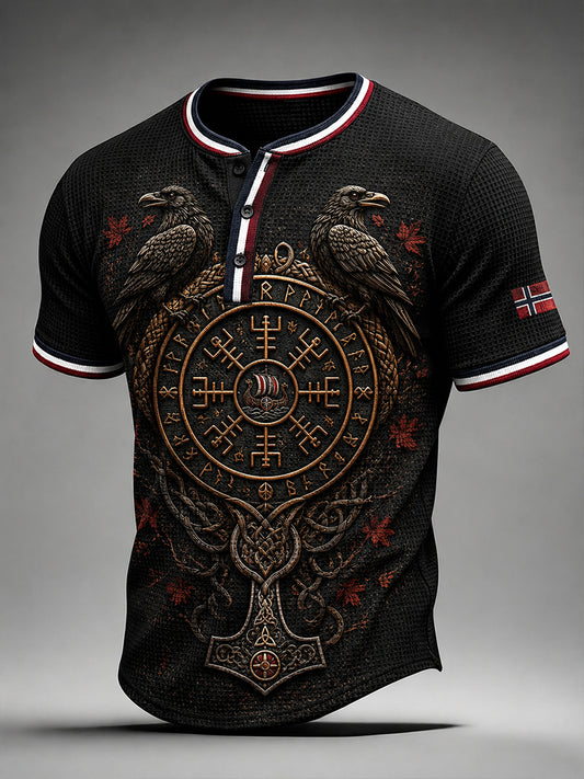 Retro nordisk norsk viking skandinavisk kunsttrykk uformell poloskjorte