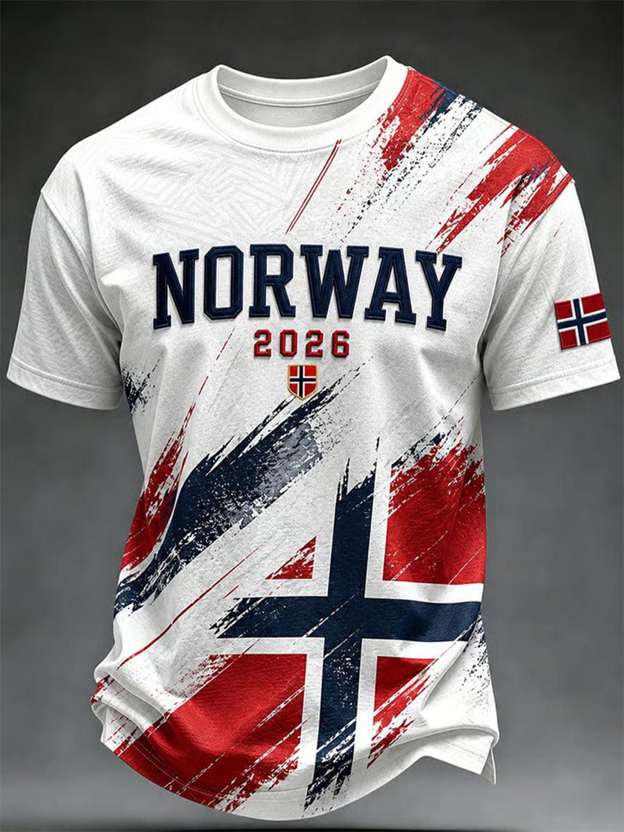 Herrer Norge Fotball Fritids Sportstil Unisex T-skjorte