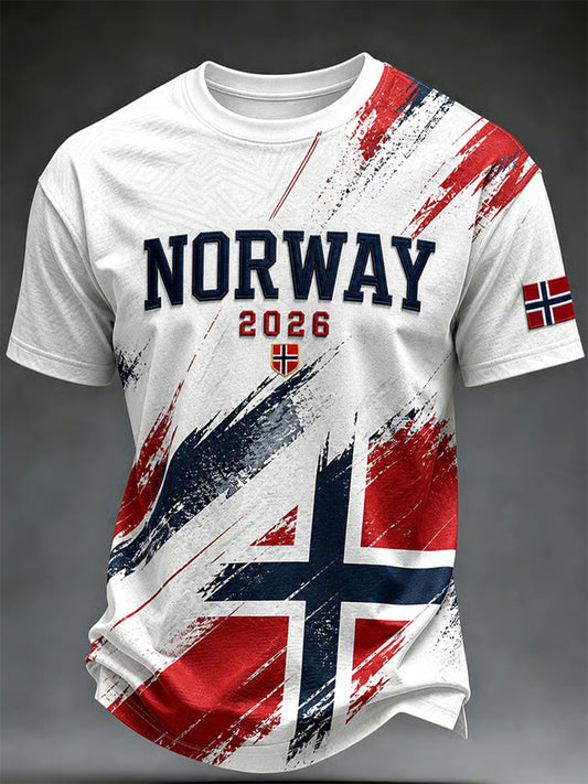 Herrer Norge Fotball Fritids Sportstil Unisex T-skjorte