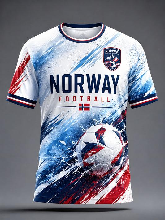 Retro norsk fotballfan-kunsttrykk, uformell t-skjorte