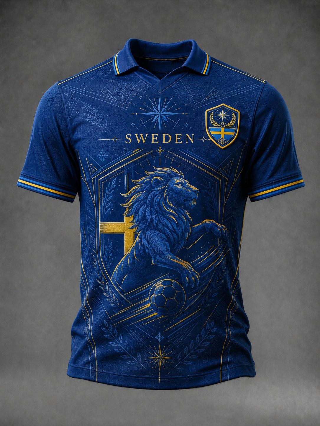 Mäns Sverige Fotboll tryckt skjorta