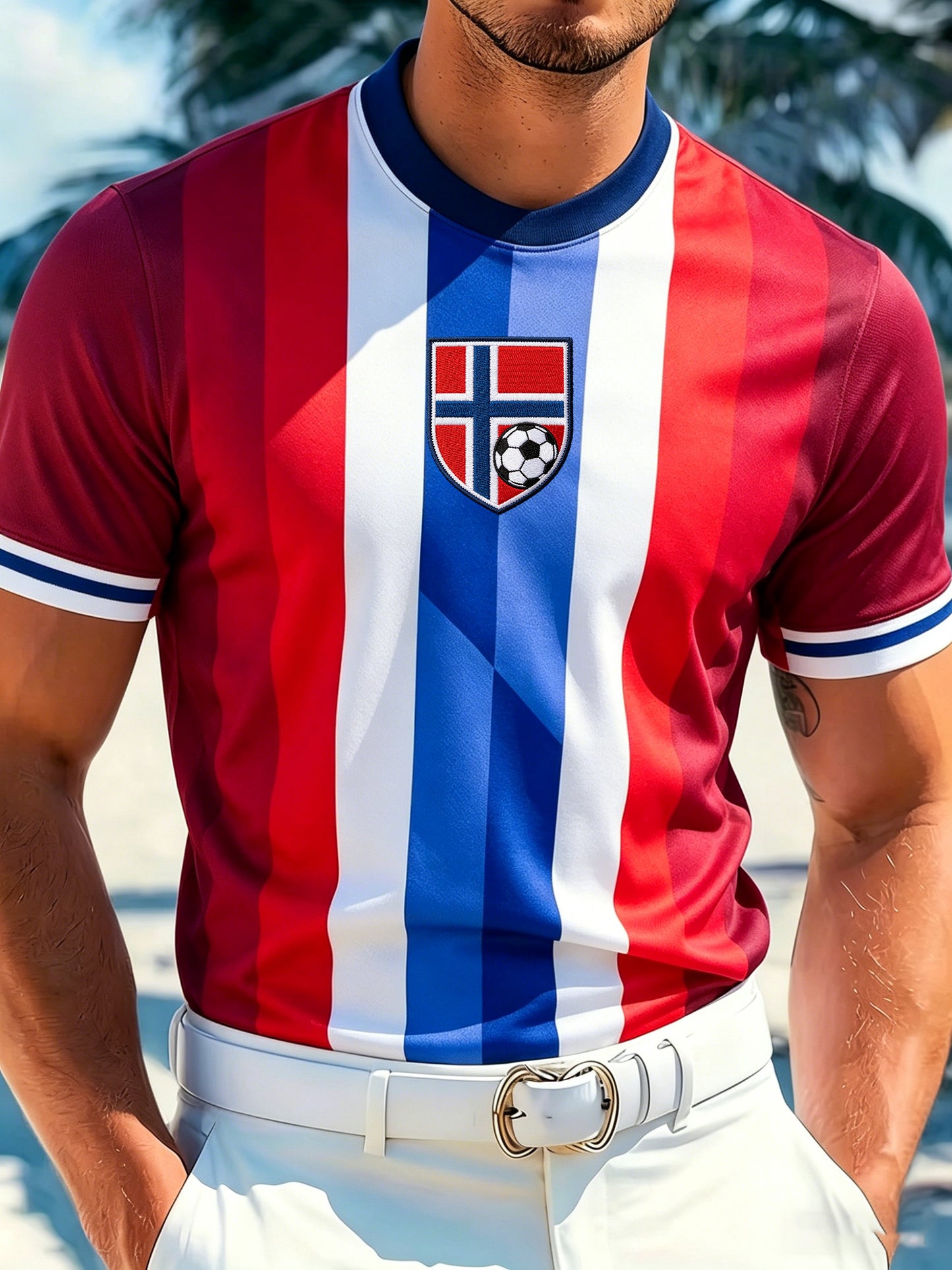 Menns norsk fotballkamp heiar-element kunsttrykk T-skjorte