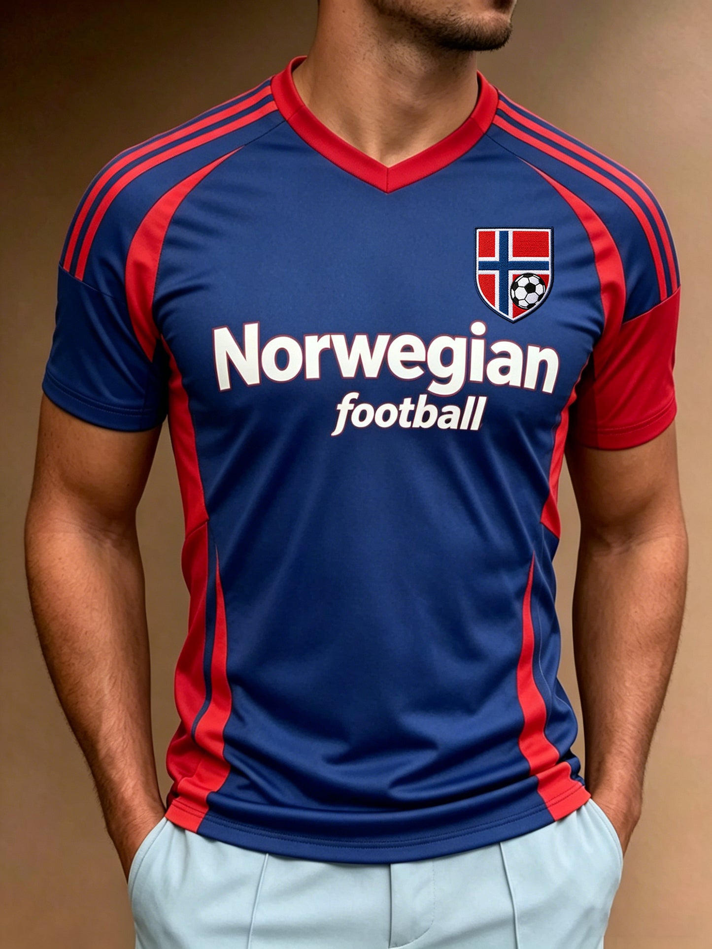 Menns norsk fotballkamp heiar-element kunsttrykk T-skjorte
