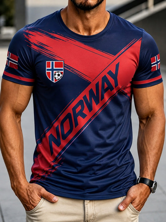 Menns norsk fotballkamp heiar-element kunsttrykk T-skjorte