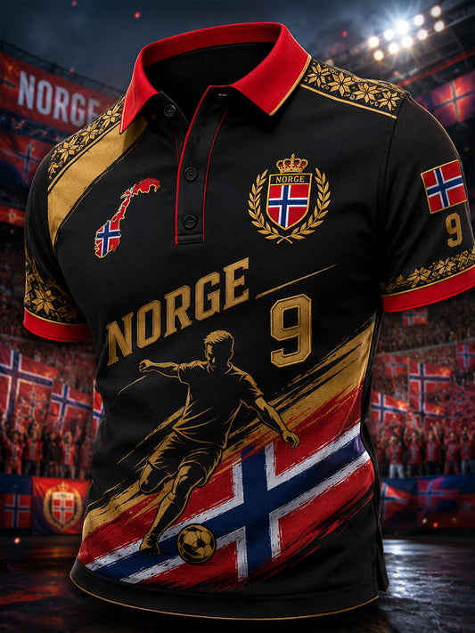 Herrers T-skjorte med korte ermer og fotballtrykk