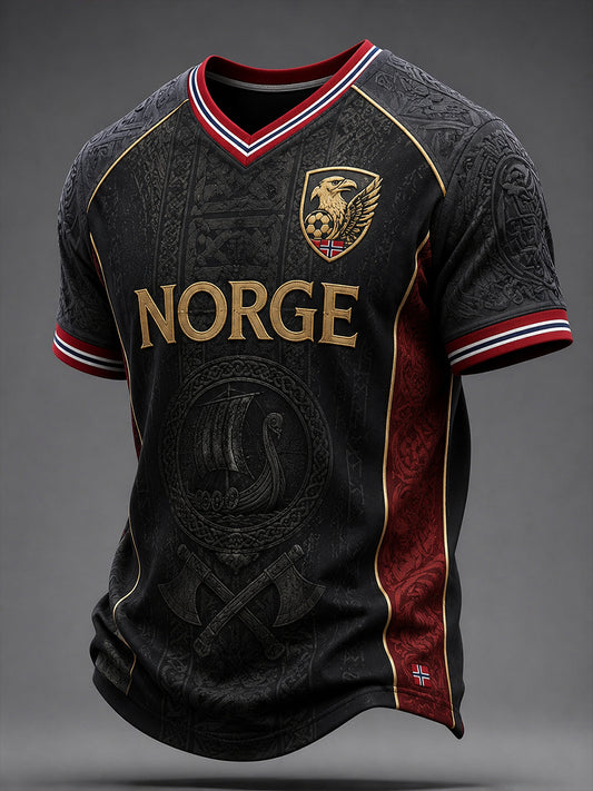 Retro norsk fotballfan-kunsttrykk avslappet drakt