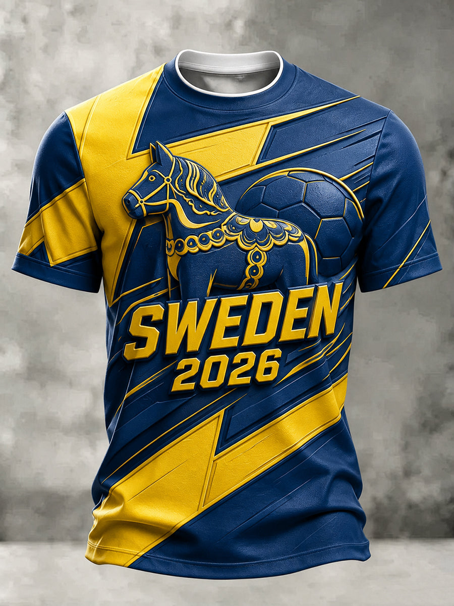 Herrtröja i svensk inspirerad fotbollsstil