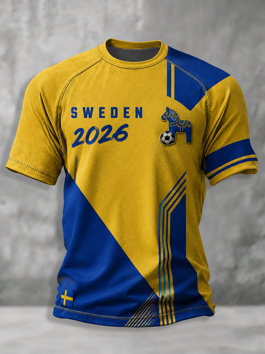 Herrtröja i svensk inspirerad fotbollsstil
