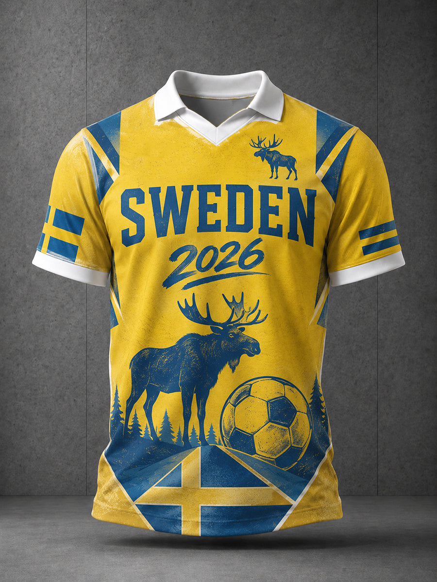 Herrtröja i svensk inspirerad fotbollsstil