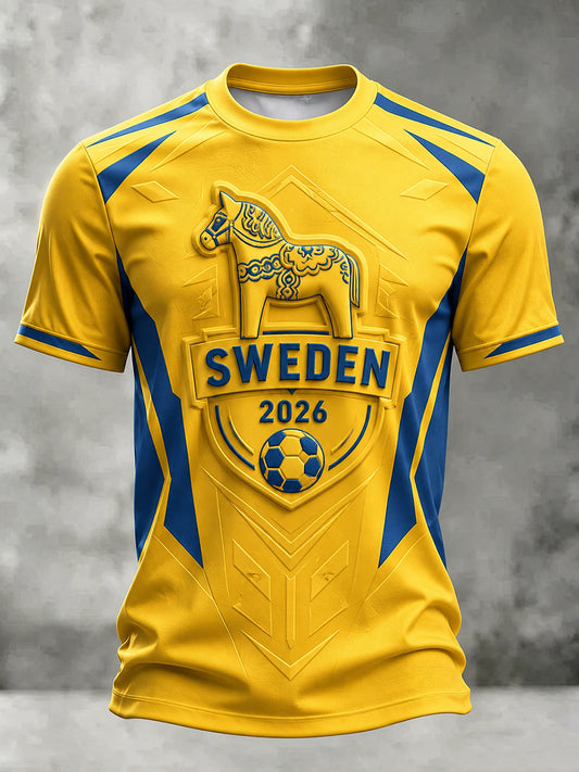 Herrtröja i svensk inspirerad fotbollsstil