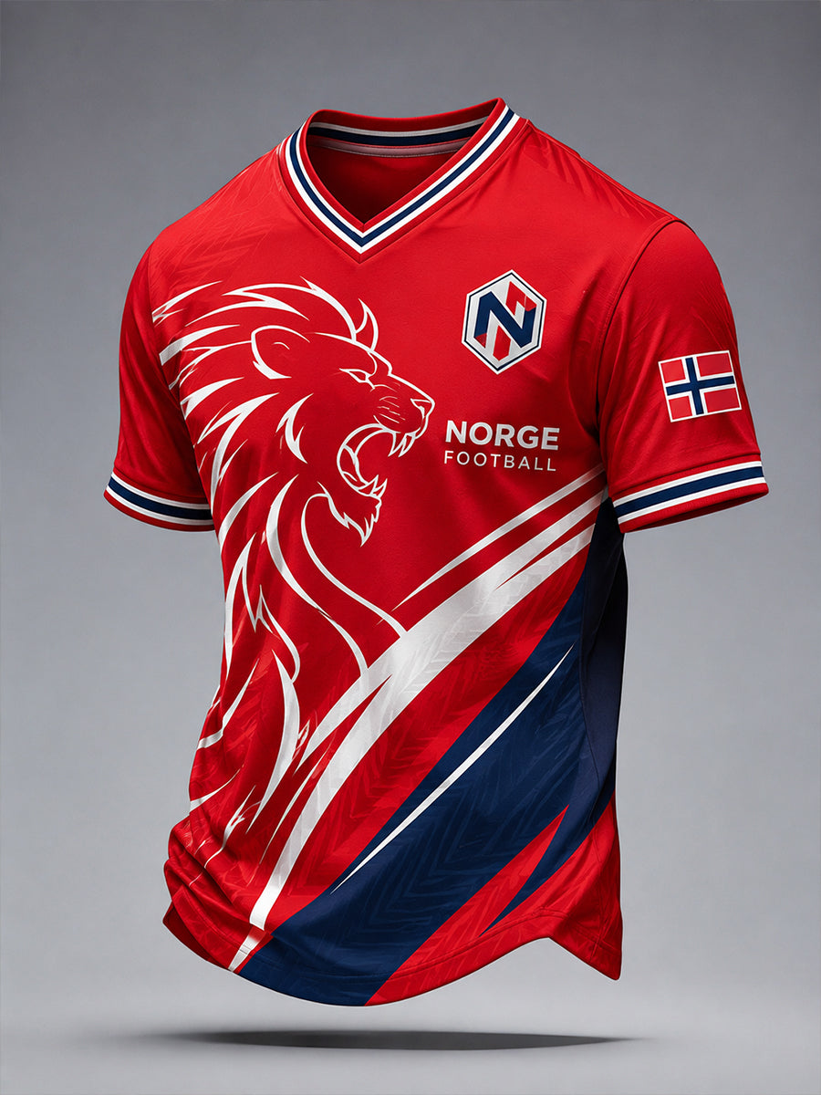 Retro norsk fotballfan-kunsttrykk, uformell t-skjorte