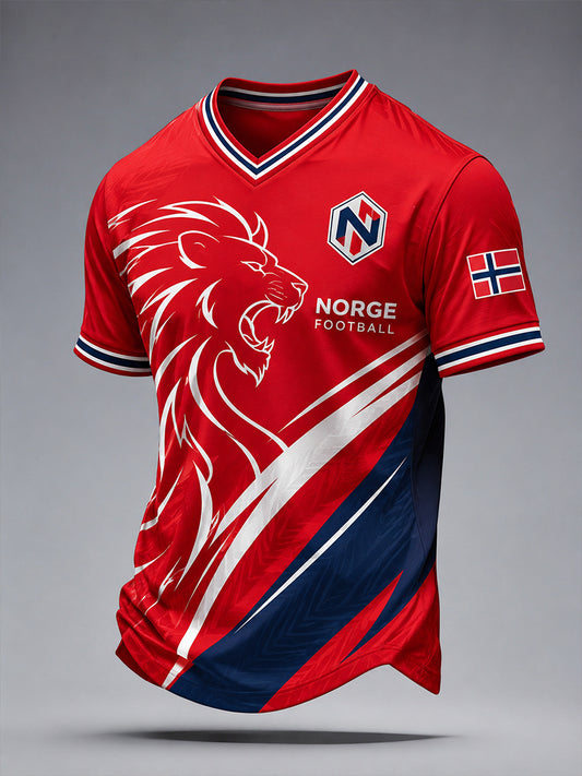 Retro norsk fotballfan-kunsttrykk, uformell t-skjorte