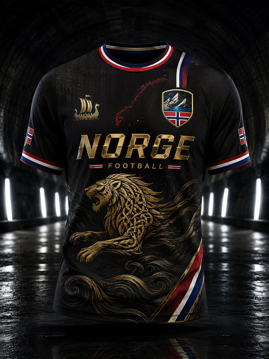 Retro norsk fotballfan-kunsttrykk, uformell t-skjorte