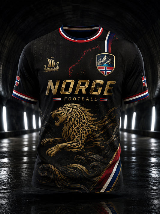 Retro norsk fotballfan-kunsttrykk, uformell t-skjorte