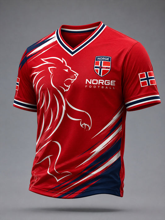 Retro norsk fotballfan-kunsttrykk, uformell t-skjorte
