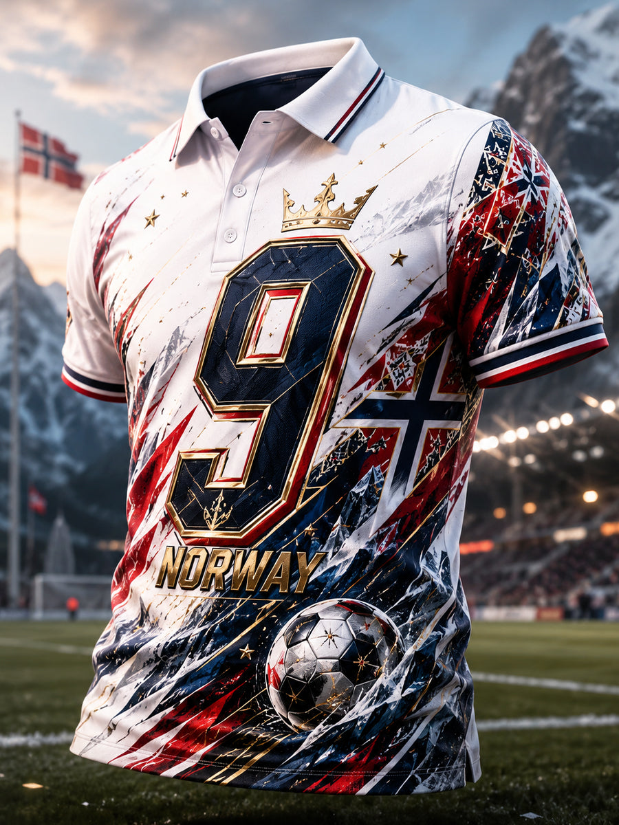 Menns norsk fotballkamp heie-element kunsttrykk poloskjorte