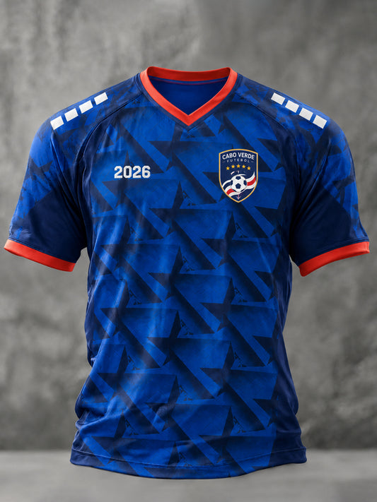 Mäns gåva för fotbollsfans Skriv ut Casual V-Neck Tee
