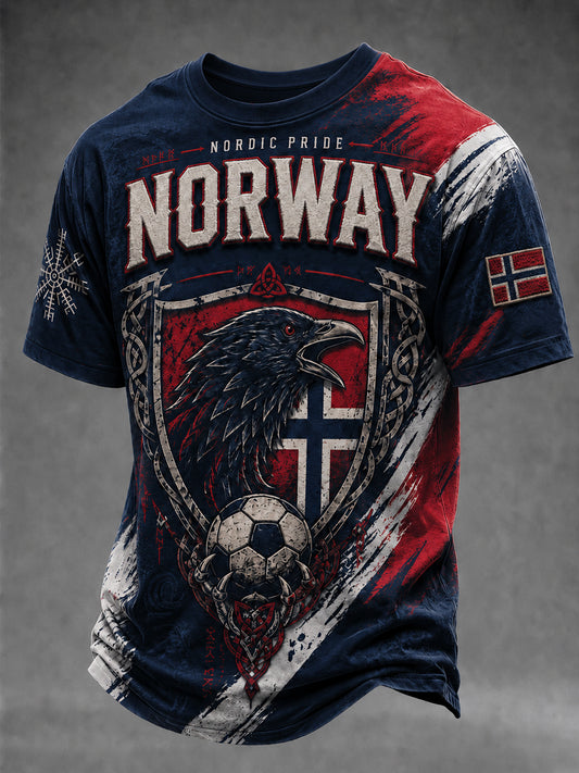 Menns Norge fotballfan-design t-skjorte