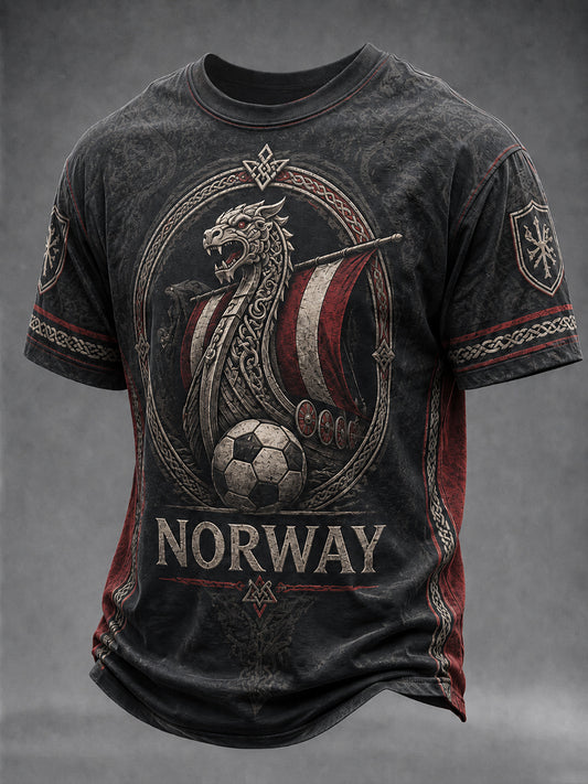 Menns Norge fotballfan-design t-skjorte